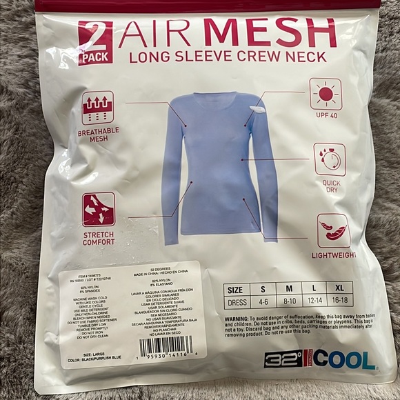 32 Degrees Cool - Women’s 2 Pack Long Sleeve Crew Neck T-shirt - Picture 2 of 3